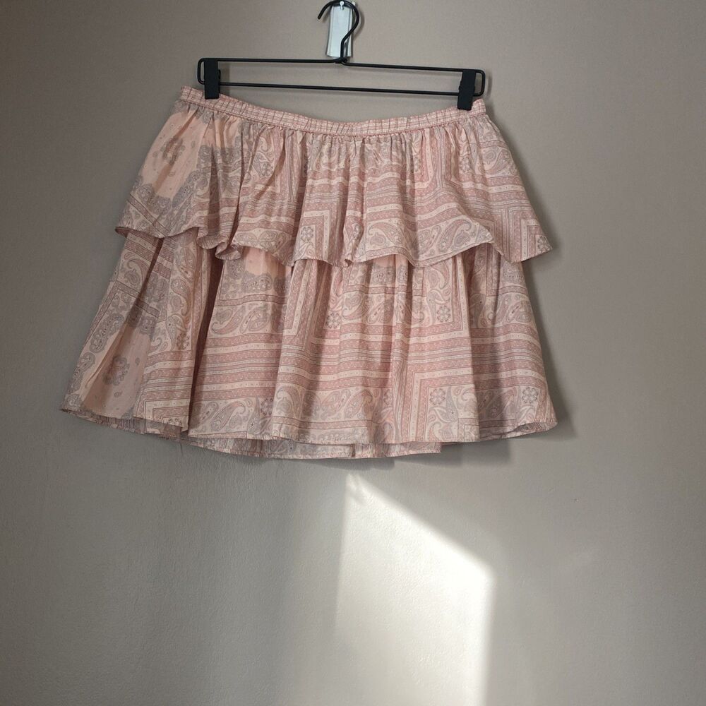 Women's Mini Ruffle Skirt - Universal Thread Pink Paisley Medium NWT - Picture 6 of 7